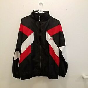 Polo by Ralph Lauren Black Windbreaker with Red and White Chevron